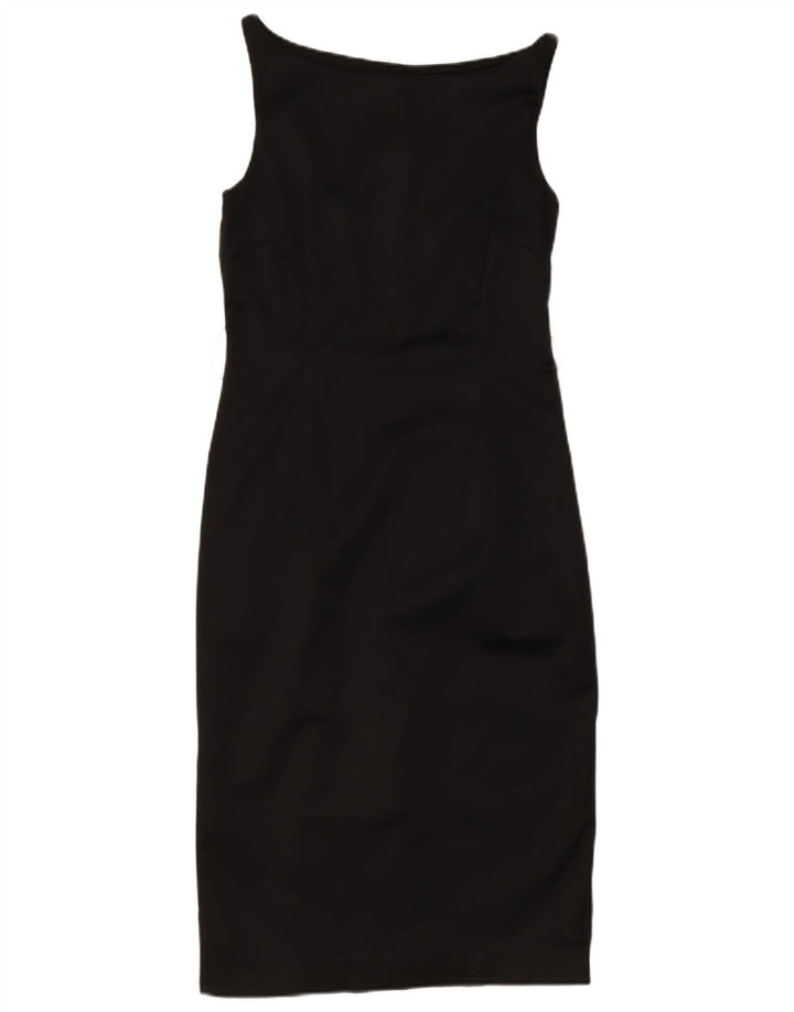 COAST Womens Sleeveless Sheath Dress UK 14 Medium Black Acetate