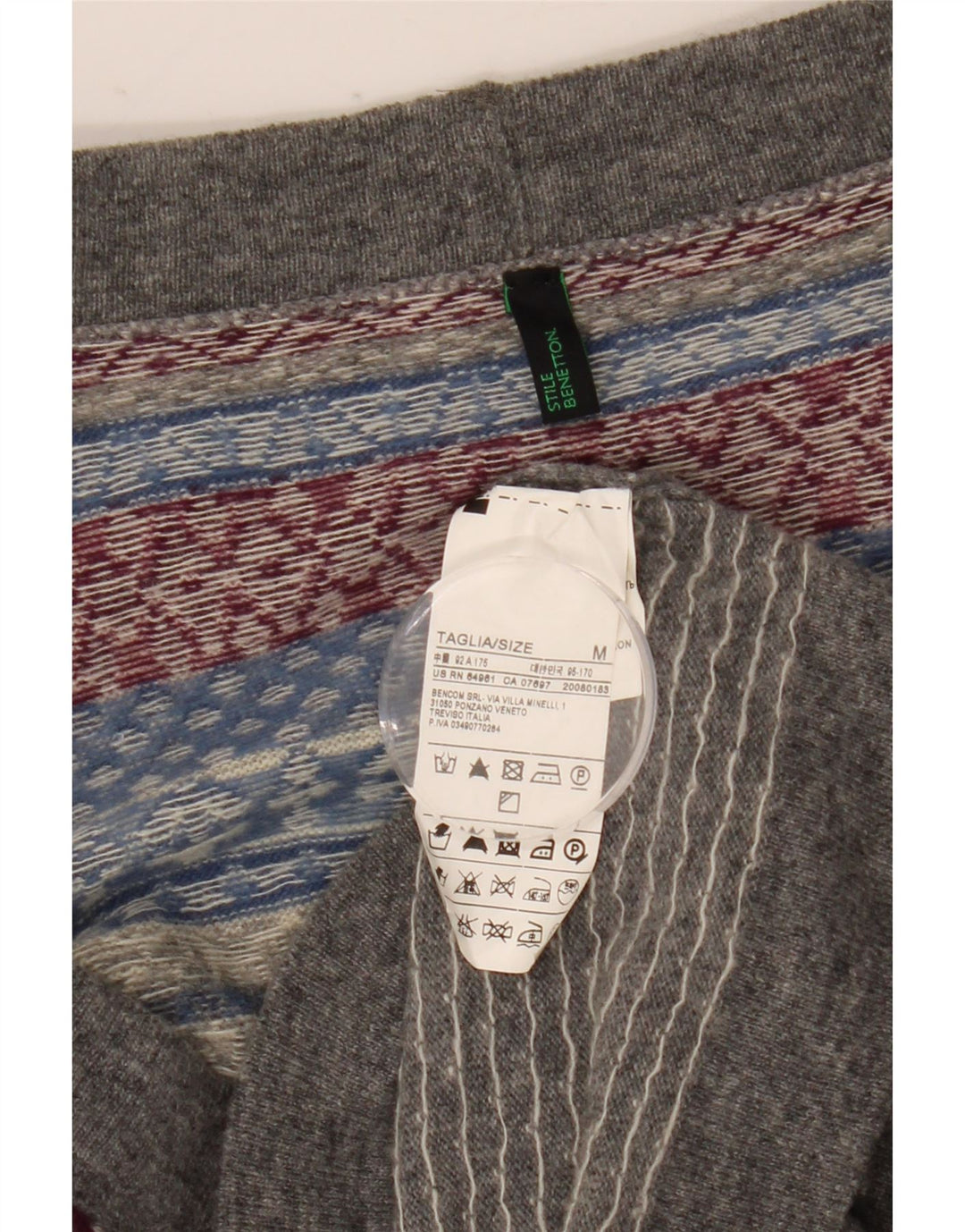 Sweter damski Benetton UK 14 Średni szary Fair Isle Wool