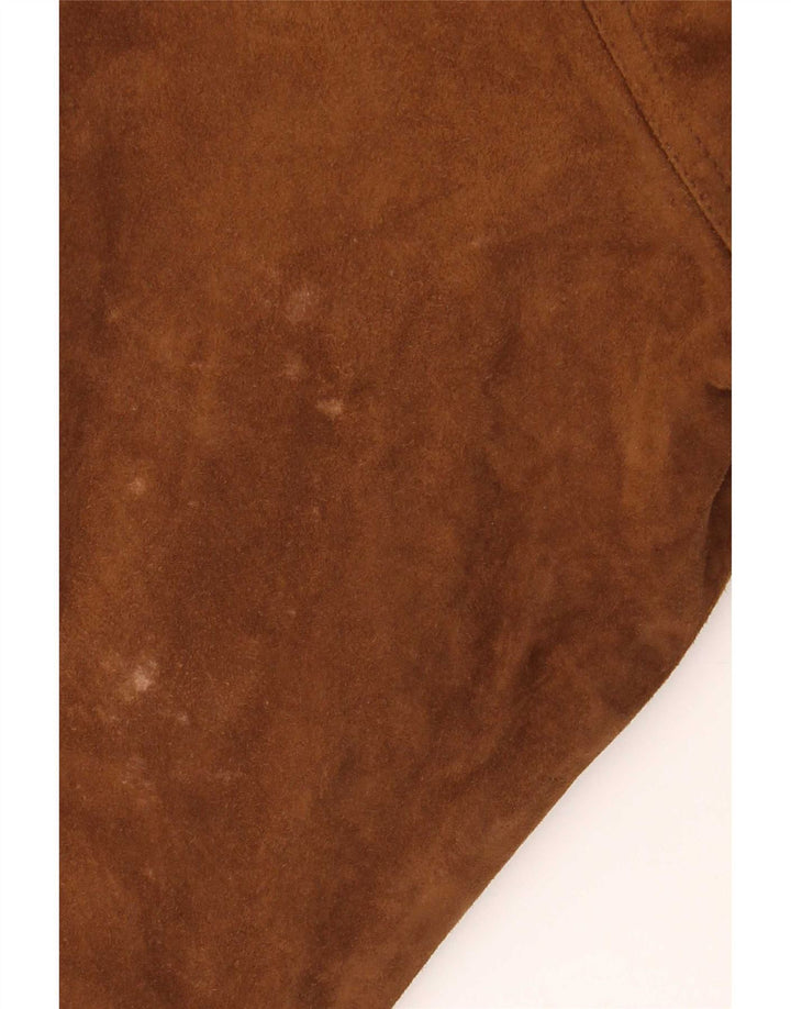 Vintage męska zamszowa kurtka bomber IT 54 2XL brązowa skóra
