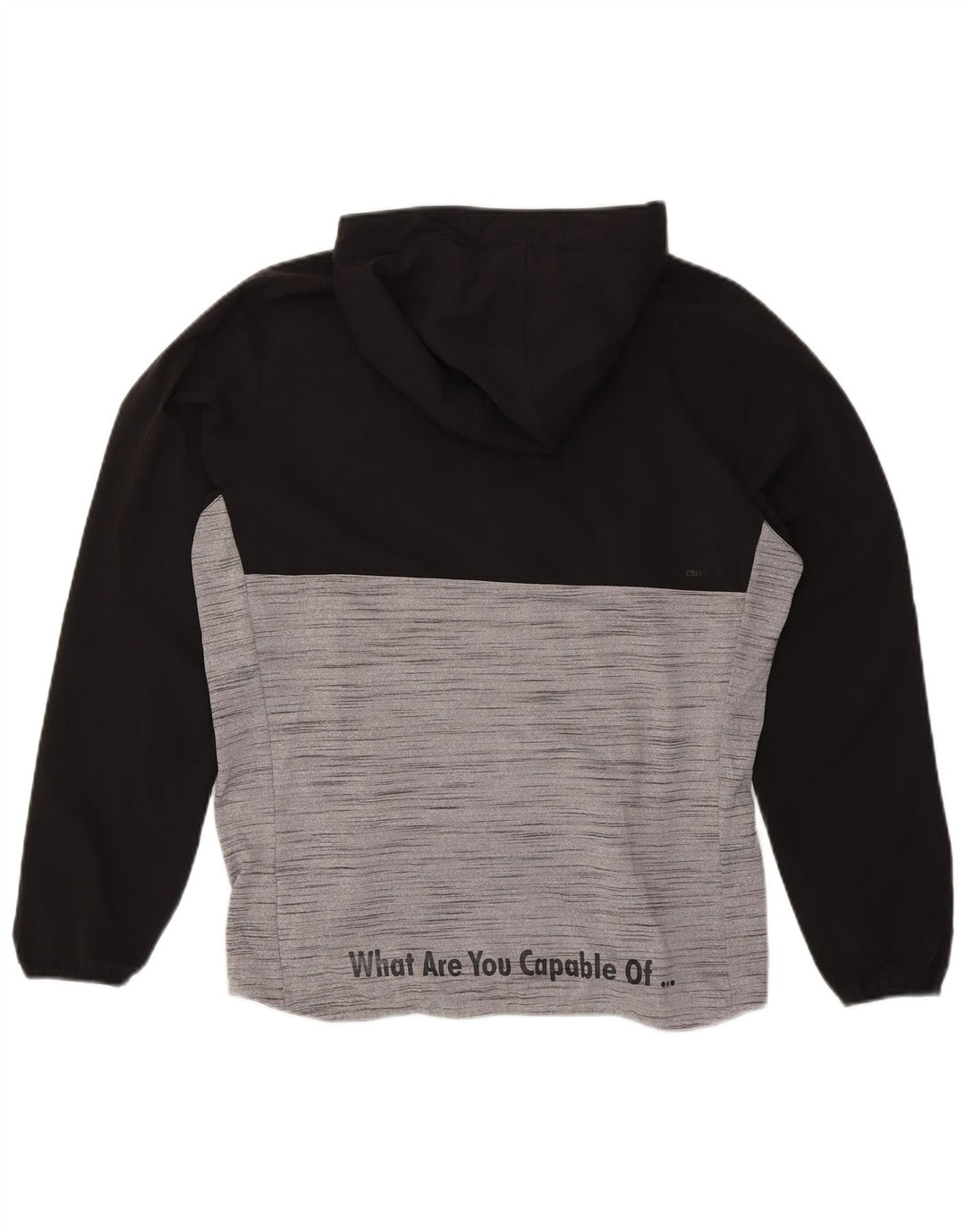 Męski sweter z kapturem ADIDAS Climalite Graphic, w kolorze średniej czerni