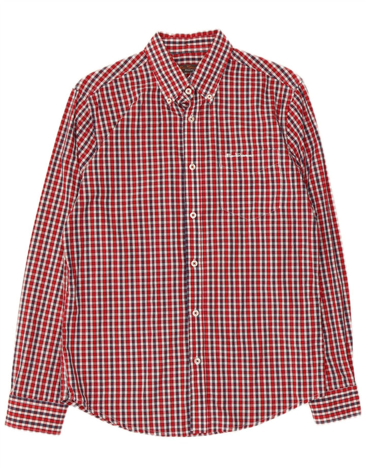 Koszula męska Ben Sherman, mała, bawełniana w czerwoną kratę