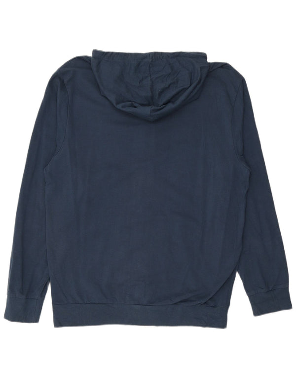 COVERI Męski sweter z kapturem i zamkiem XL, granatowy, bawełniany