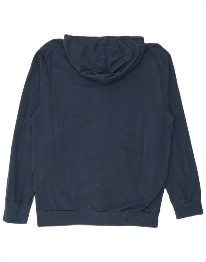 COVERI Męski sweter z kapturem i zamkiem XL, granatowy, bawełniany