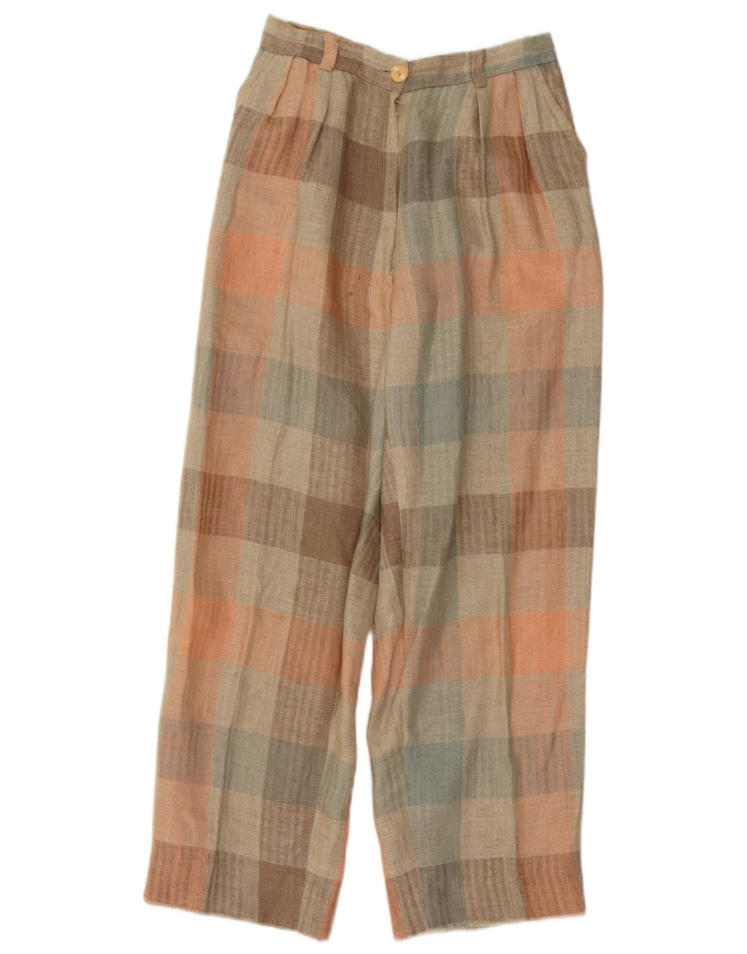 Damskie spodnie chino w stylu vintage W26 L26 wielobarwna kratka