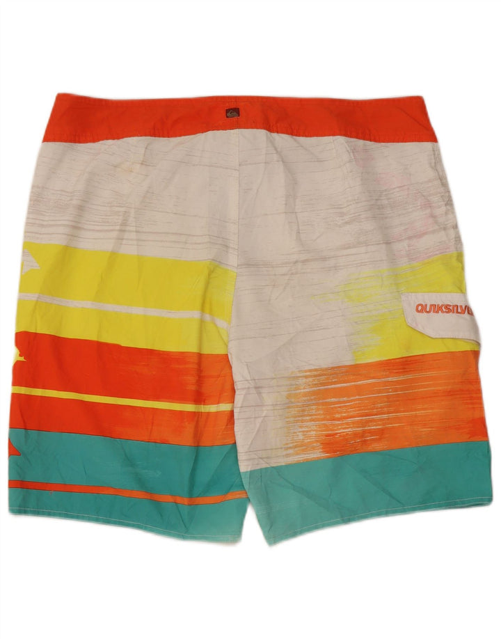 Męskie spodenki kąpielowe Quiksilver z grafiką, duże, wielokolorowe paski