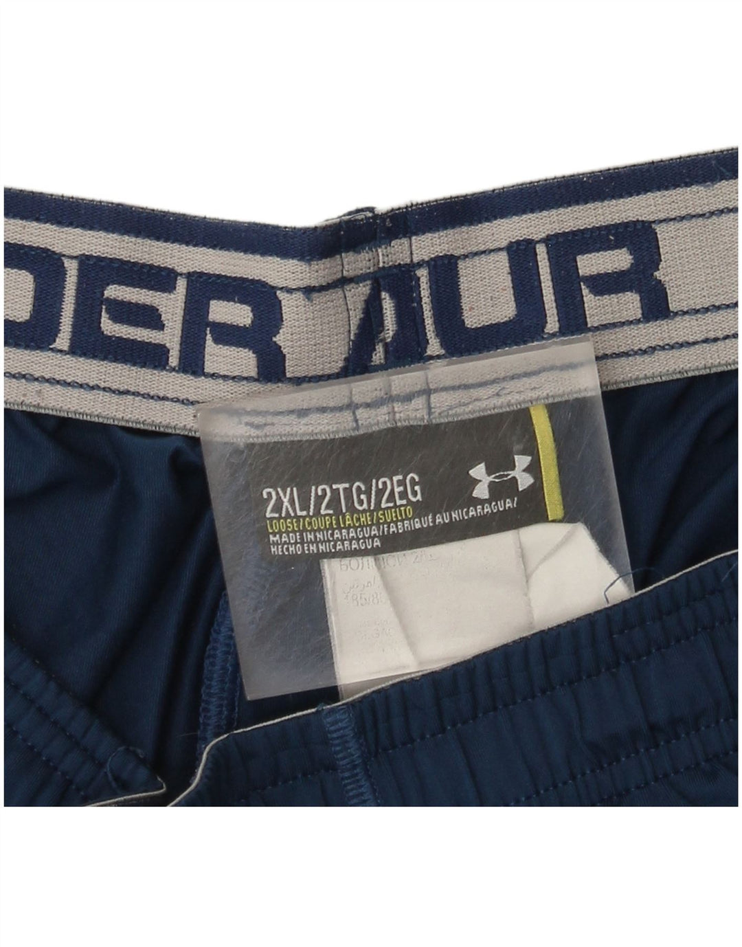 Męskie spodenki sportowe Under Armour 2XL, granatowy, poliester z blokami kolorów