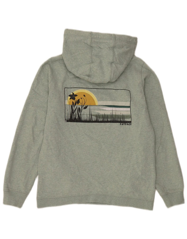 Damska bluza z kapturem Fat Face z grafiką, oversize UK 10, mała, zielona w kwiaty