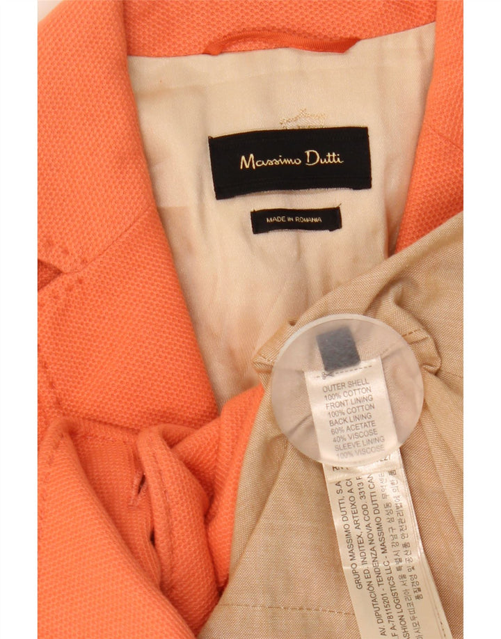 MASSIMO DUTTI Damska marynarka zapinana na 1 guzik EU 38, mała, pomarańczowa, bawełniana