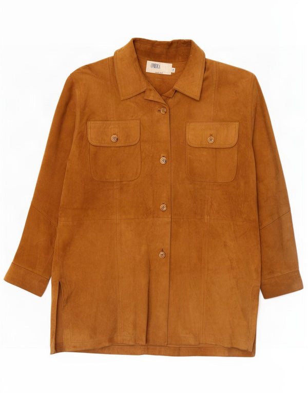 Vintage Womens Weekend Suede Jacket IT 42 Medium Beige Leather