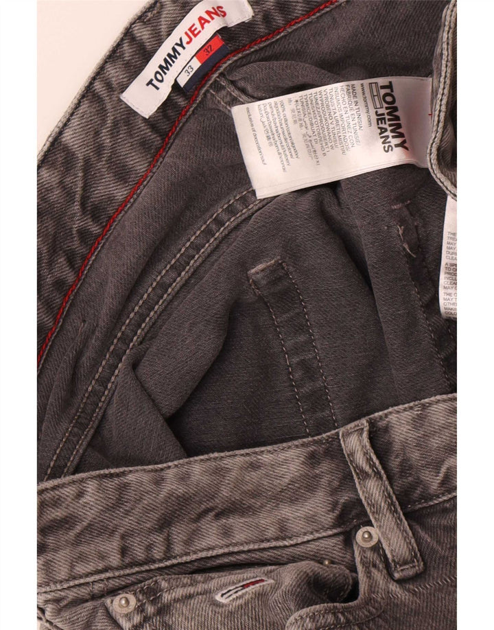 Męskie proste dżinsy Tommy Hilfiger W33 L32 Szara bawełna