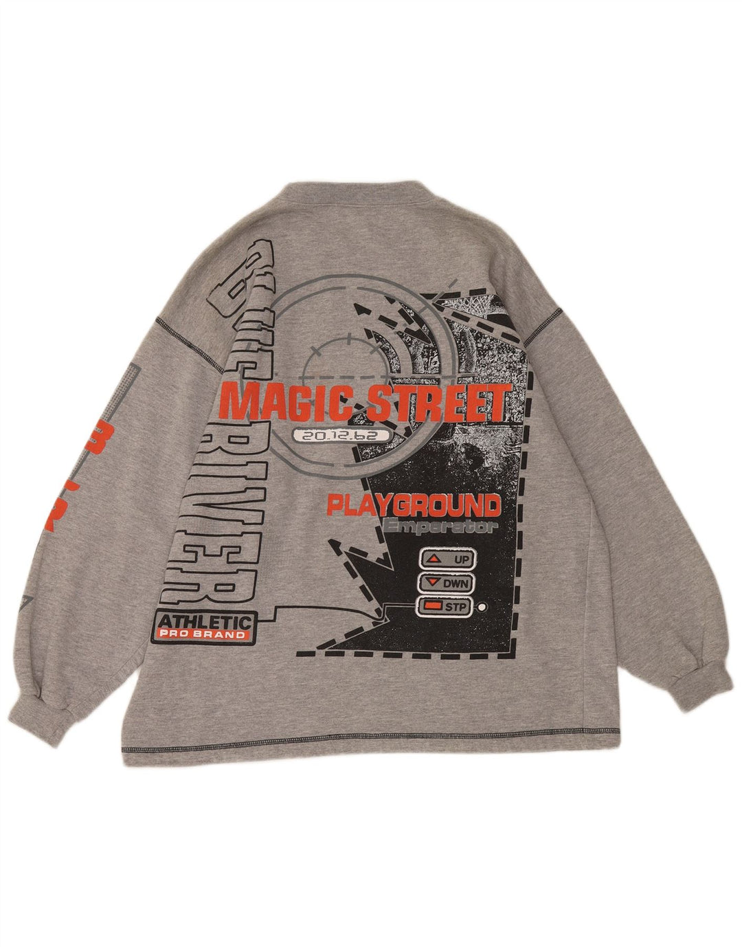 GOWEST Mens Graphic Sweatshirt Jumper Large Grey Cotton