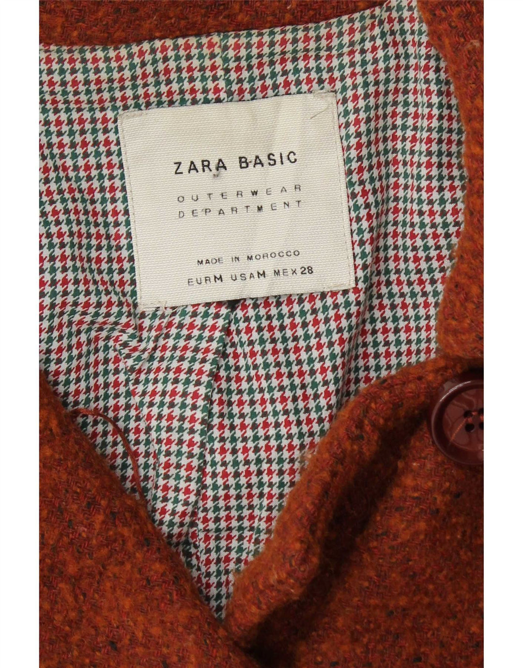 Dwurzędowy płaszcz damski Zara UK 12 Średni brązowy wełniany