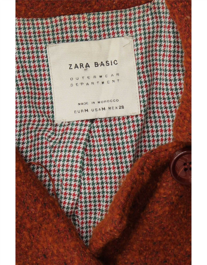 Dwurzędowy płaszcz damski Zara UK 12 Średni brązowy wełniany