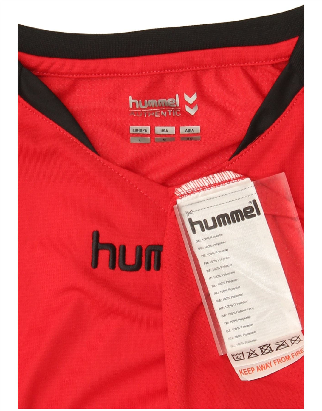 Męski T-shirt z grafiką Hummel, duży, czerwony poliester