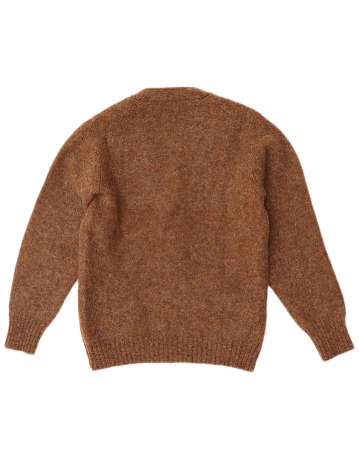 Sweter damski w stylu vintage, UK 12, średni brązowy, wełniany nakrapiany