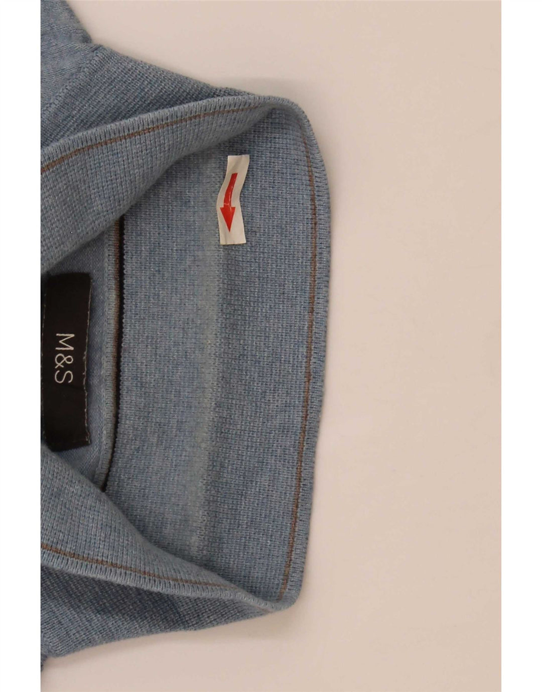 Marks & Spencer Męski sweter polo w kolorze średnioniebieskim, bawełniany