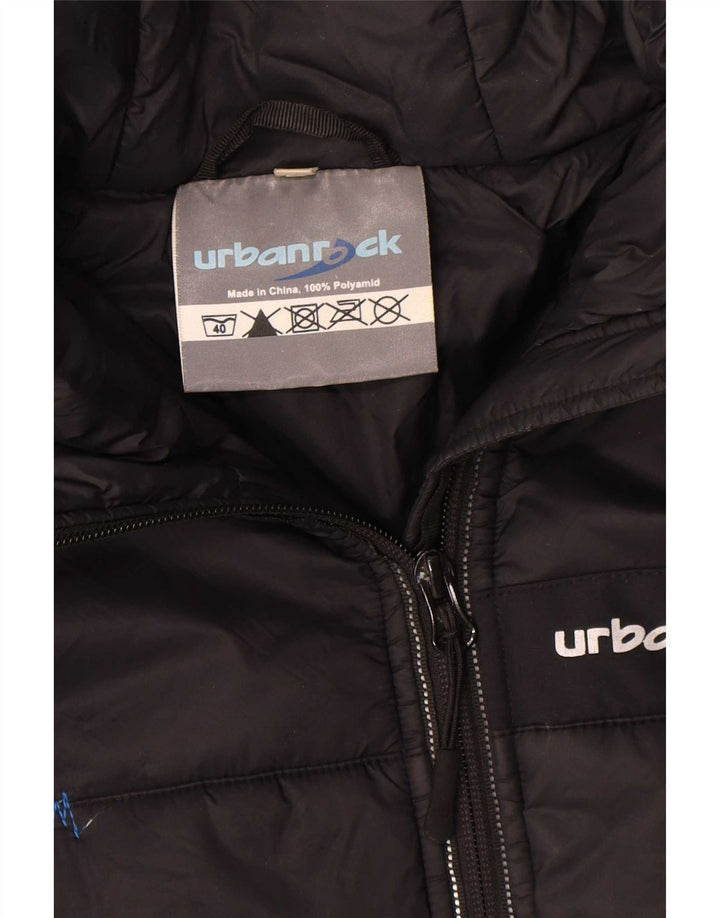 Męska wyściełana kurtka z kapturem Urbanrock UK 40, duża, czarna, poliester