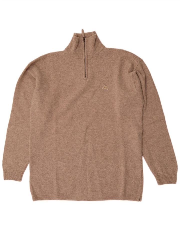 Męski sweter z zamkiem błyskawicznym Kappa 2XL Beżowa wełna