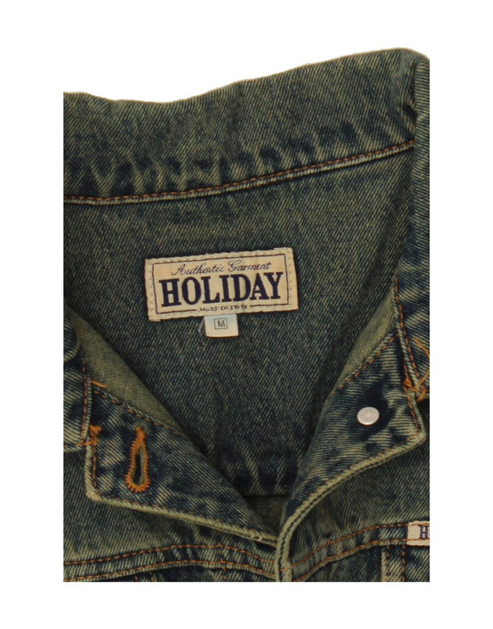 HOLIDAY Womens Denim Jacket UK 12 Medium Blue Vintage Holiday and Second-Hand Holiday from Messina Hembry 