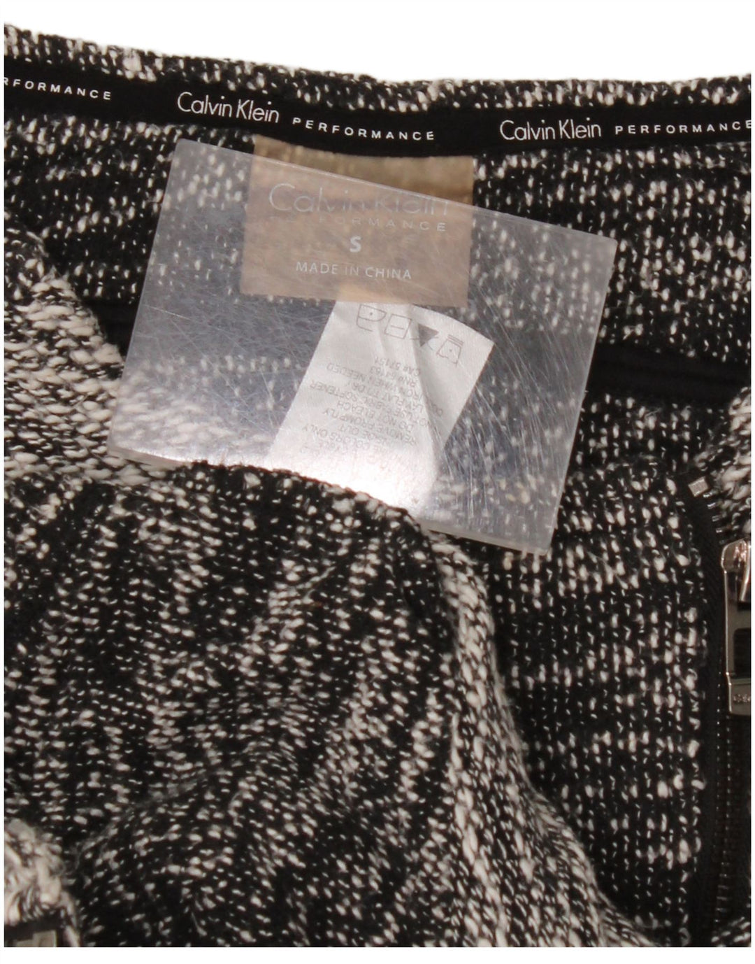 CALVIN KLEIN Damska marynarka o kroju Crop UK 10, mała, szara, bawełniana w bloki kolorów