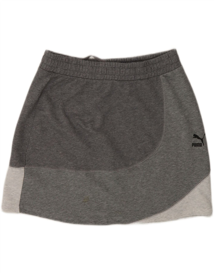 PUMA Womens Mini Skirt Large W32  Grey Colourblock Cotton Vintage Puma and Second-Hand Puma from Messina Hembry 