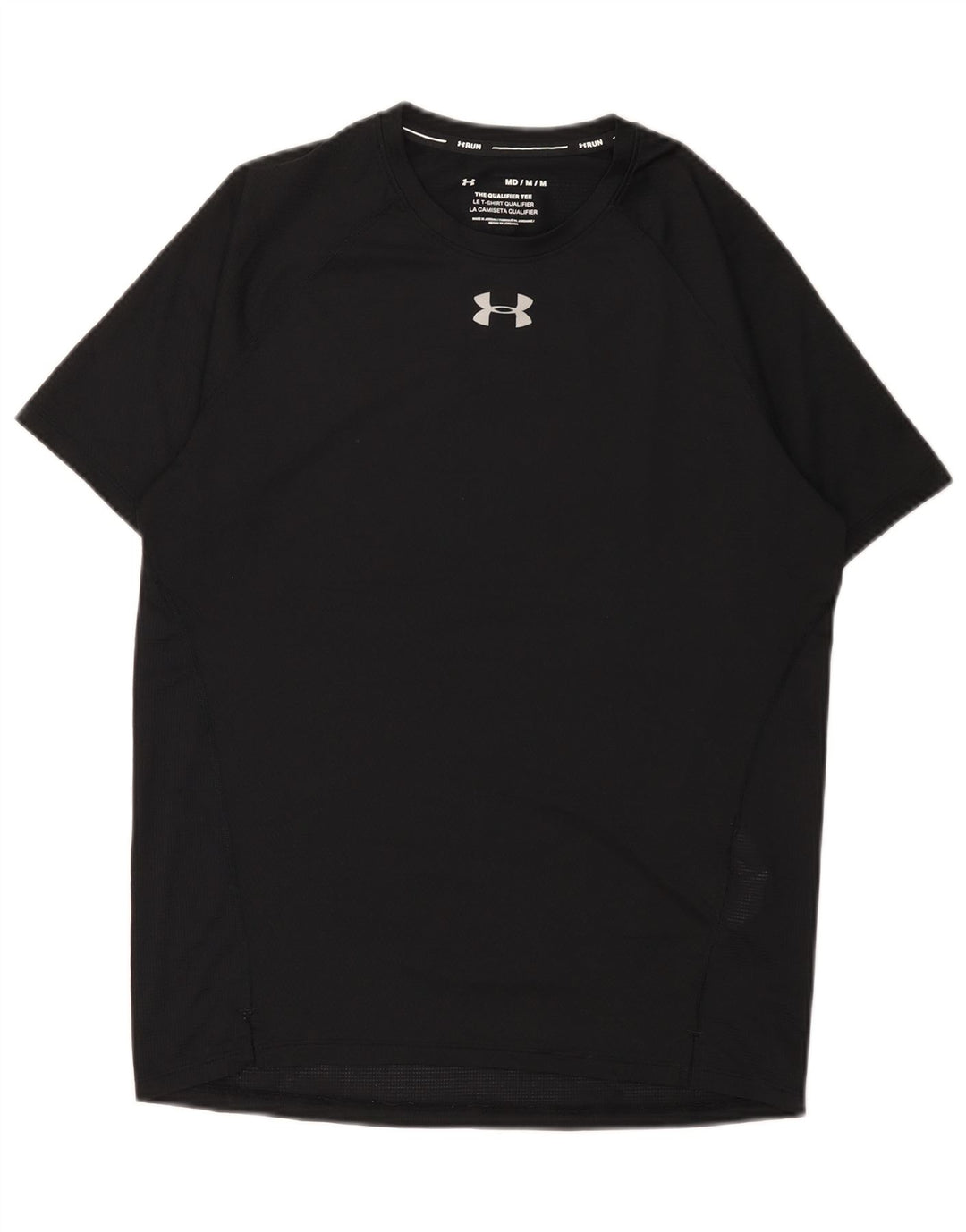 Under Armour Męski T-shirt Top, średni czarny poliester