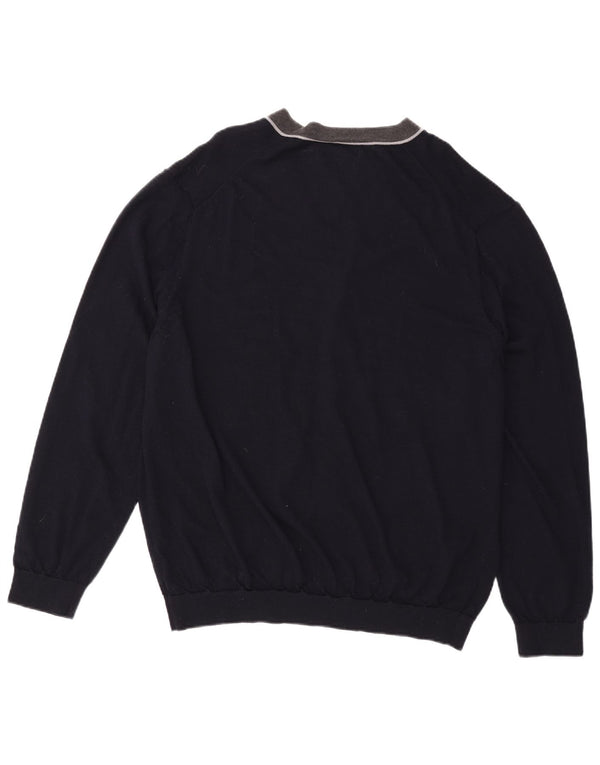 Marks & Spencer Męski sweter rozpinany 2XL Granatowa wełna Merino