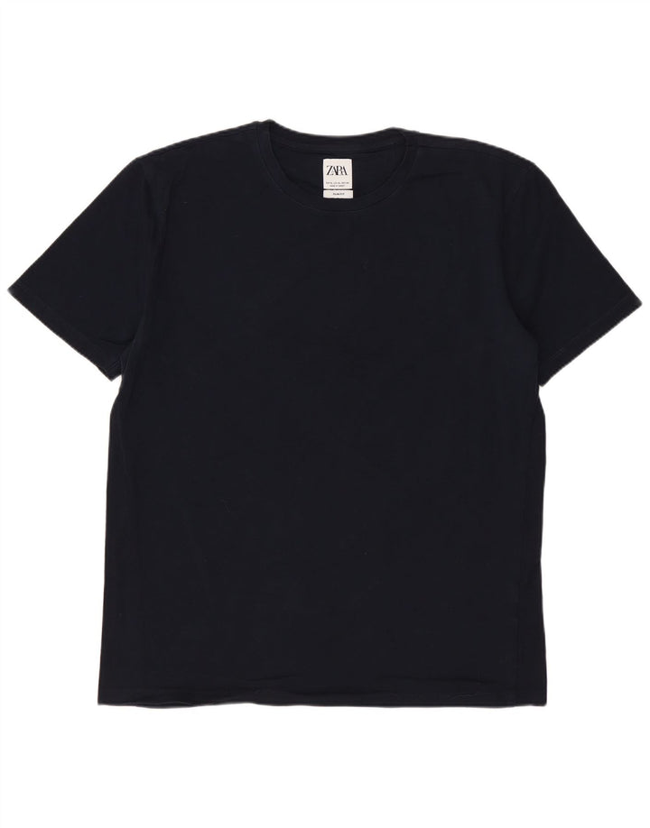 T-shirt męski slim fit ZARA XL, granatowy