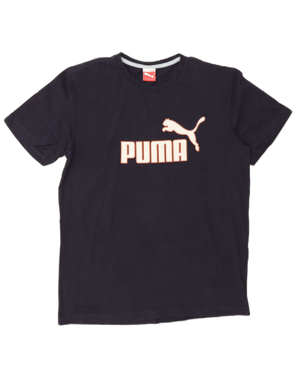 Męski T-shirt Puma z grafiką, duży, granatowy, bawełniany