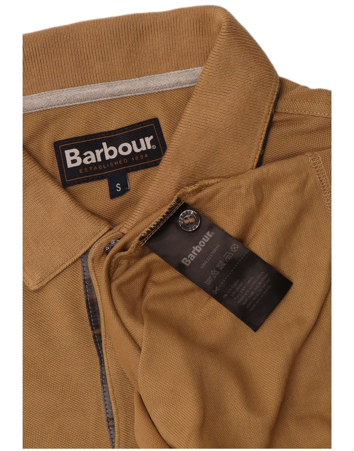 Męska koszulka polo BARBOUR, mała, beżowa, bawełniana