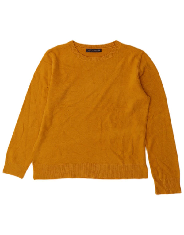 Marks & Spencer Damski sweter z dekoltem w łódkę UK 10 Mały, żółty akryl