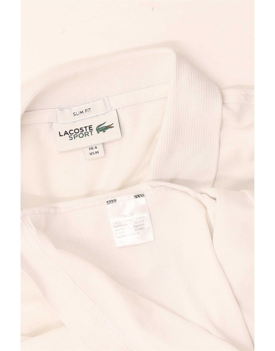 Męska koszulka polo Lacoste Slim Fit, rozmiar 4, średnia, biała, bawełniana