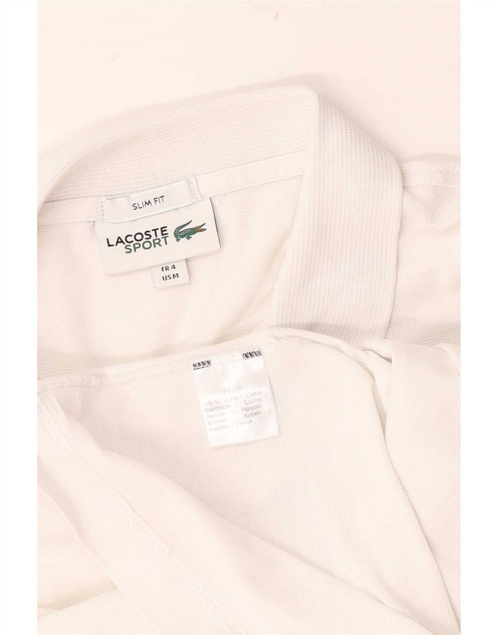 Męska koszulka polo Lacoste Slim Fit, rozmiar 4, średnia, biała, bawełniana