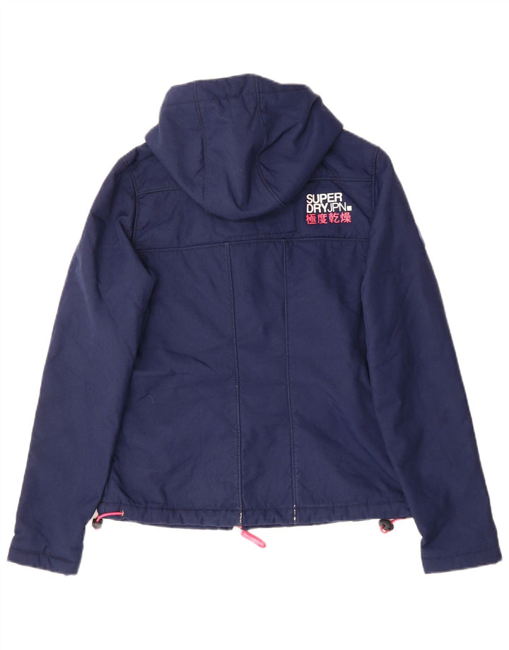 Damska kurtka wiatrówka z kapturem Superdry UK 6 XS Granatowy poliester