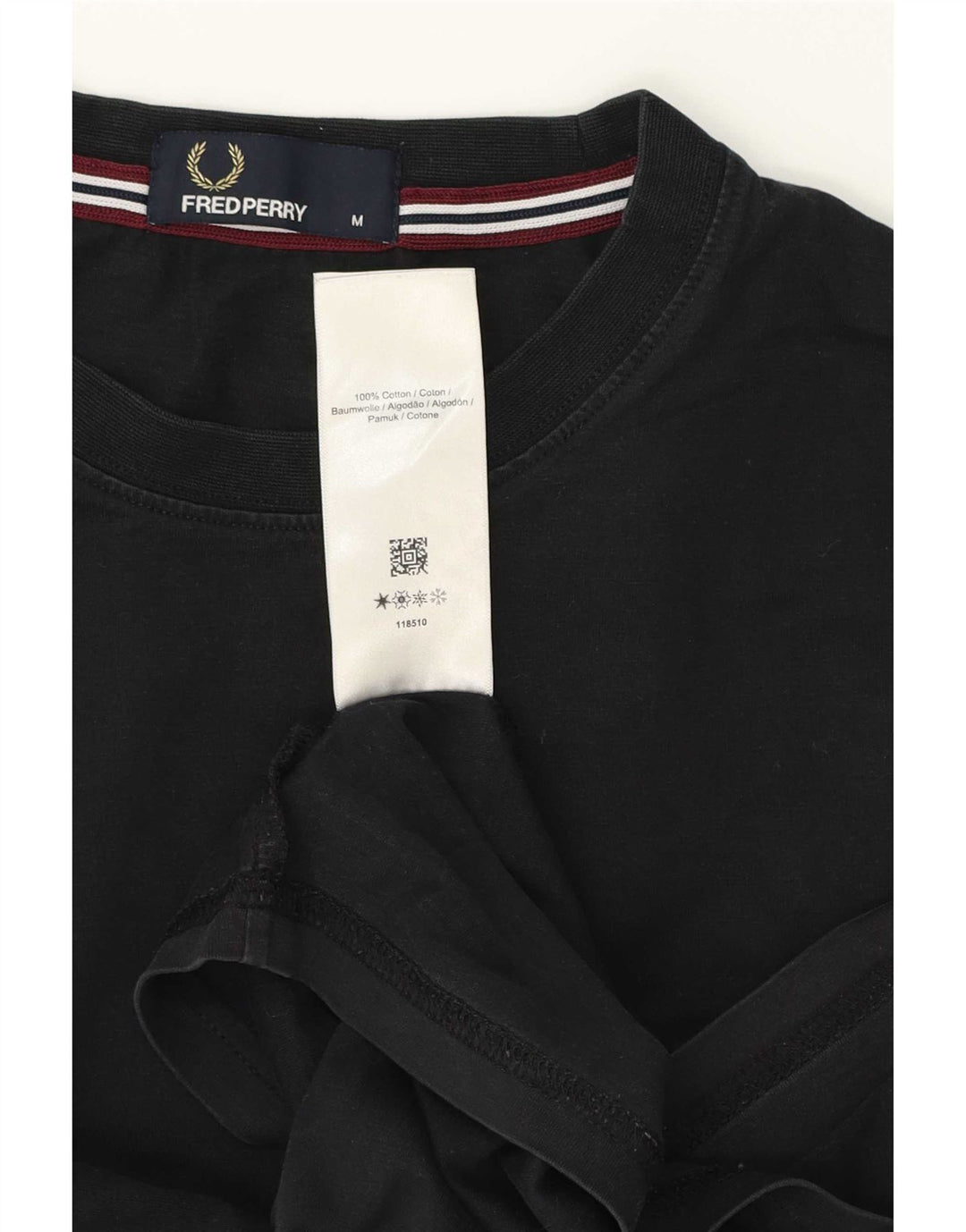 T-shirt męski Fred Perry, średni czarny, bawełniany
