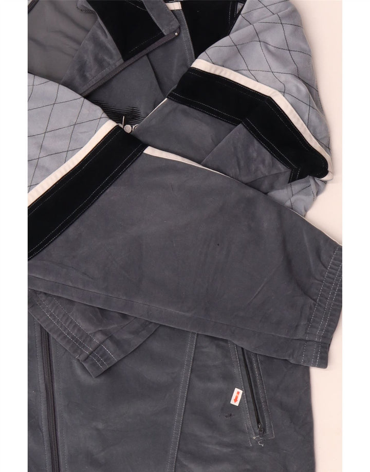 Męska kurtka dresowa DIADORA z grafiką, welurowa UK 46 XL, szary, blok kolorów