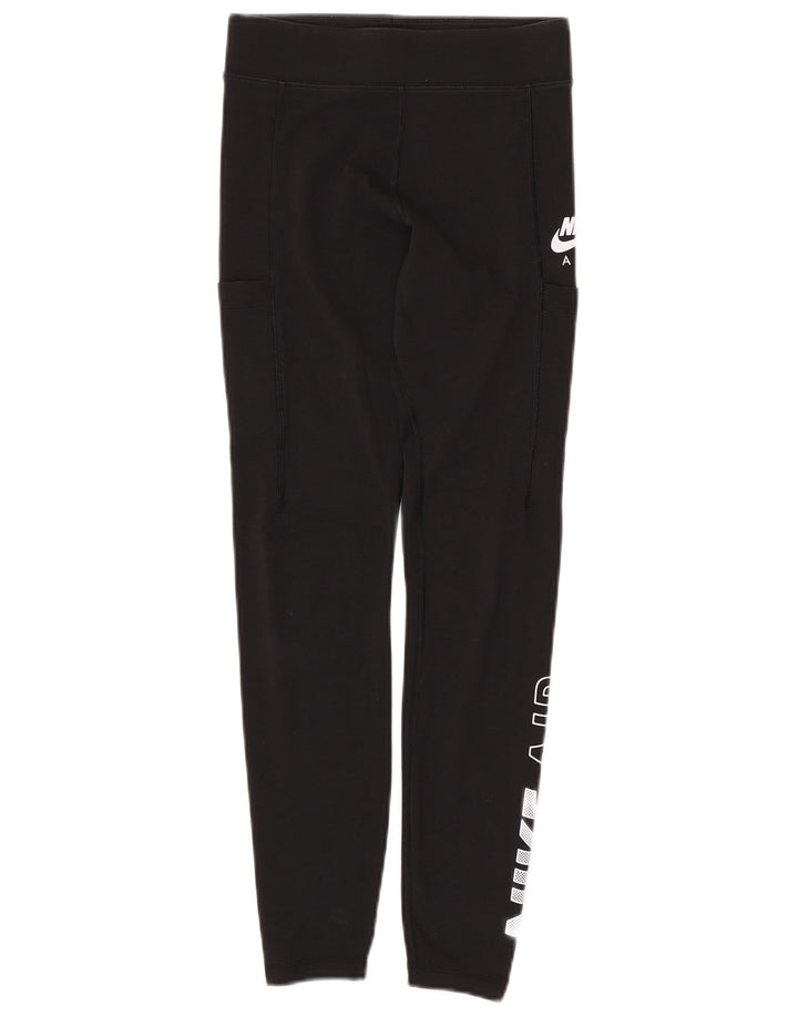 Damskie legginsy NIKE Graphic UK 10, małe, czarne, bawełniane