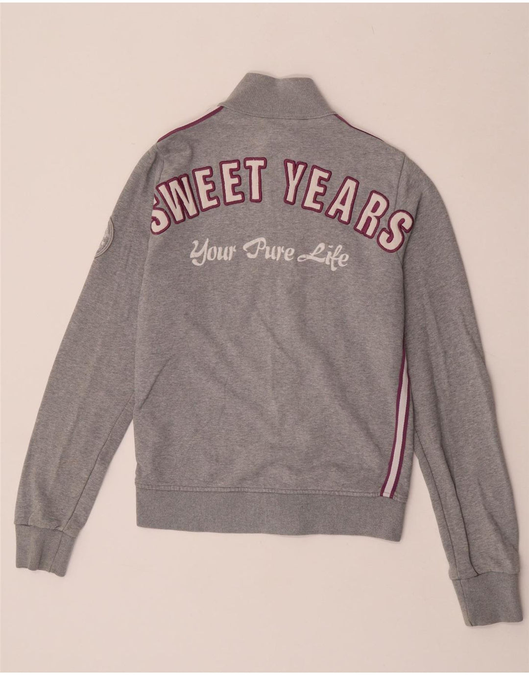 Damska kurtka dresowa Sweet Years z grafiką UK 12, średnia szara bawełna