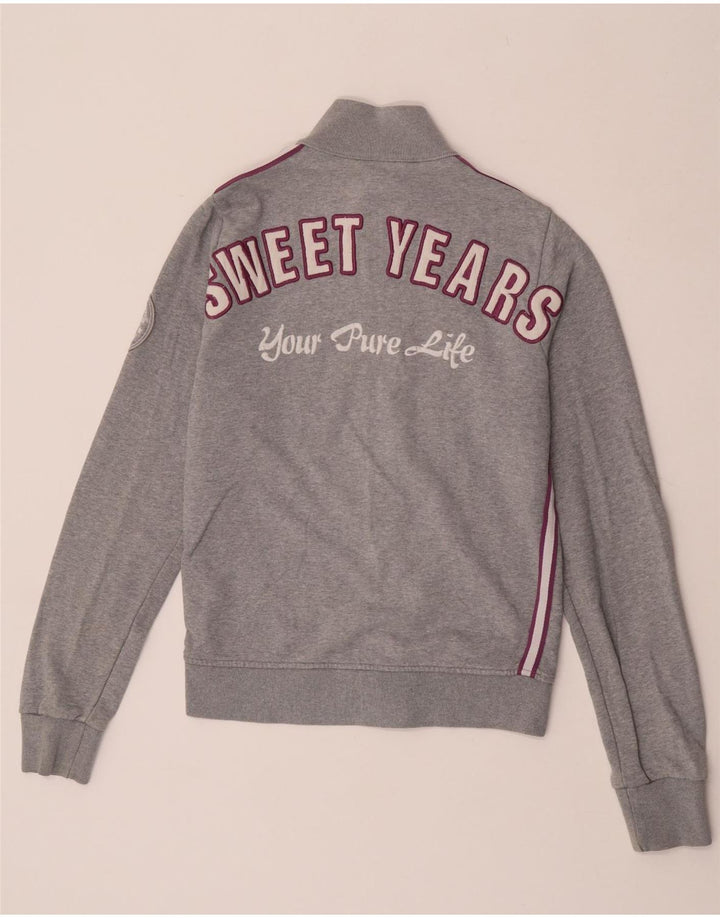 Damska kurtka dresowa Sweet Years z grafiką UK 12, średnia szara bawełna