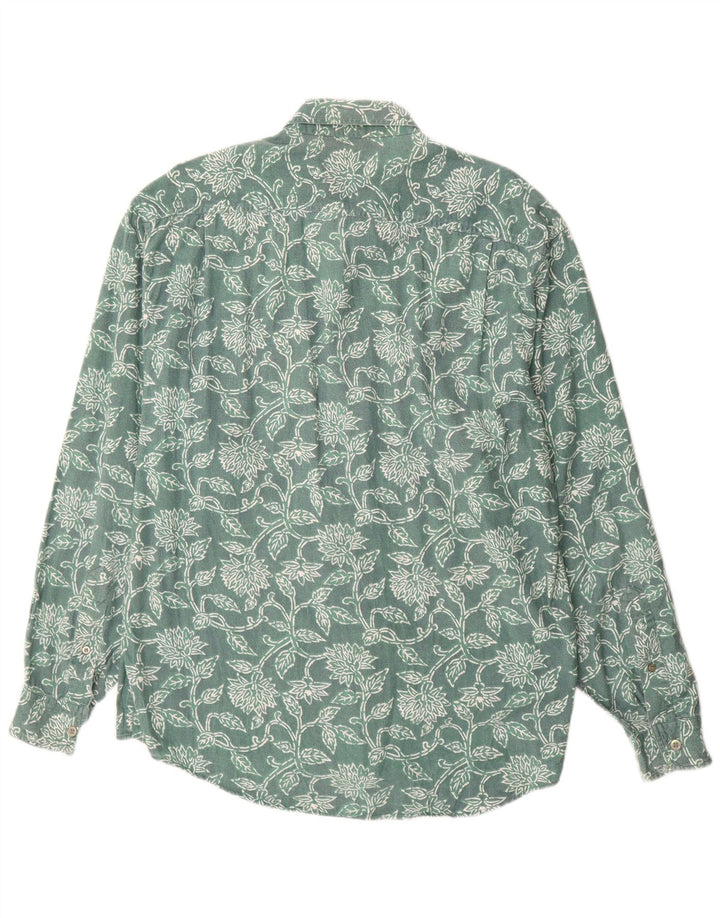Koszula męska Vintage, duża, zielona, w kwiaty, wiskoza