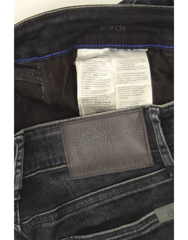 Męskie jeansy obcisłe Calvin Klein W29 L34 Czarne bawełniane