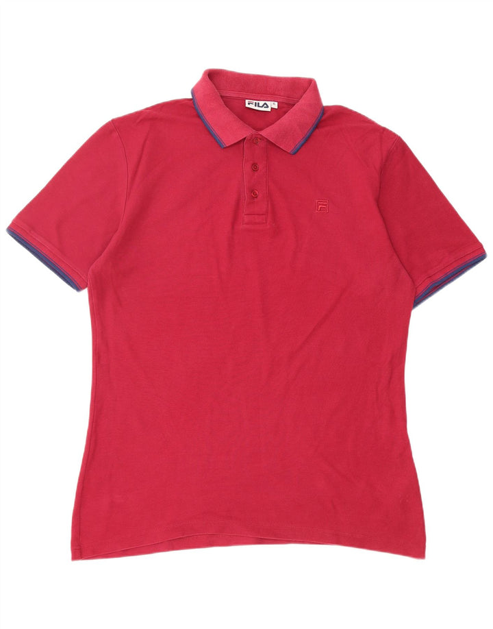 FILA Mens Polo Shirt XL Pink Cotton
