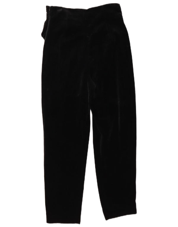 Damskie aksamitne zwężane spodnie codzienne ZARA, średnie W28 L27, czarna bawełna