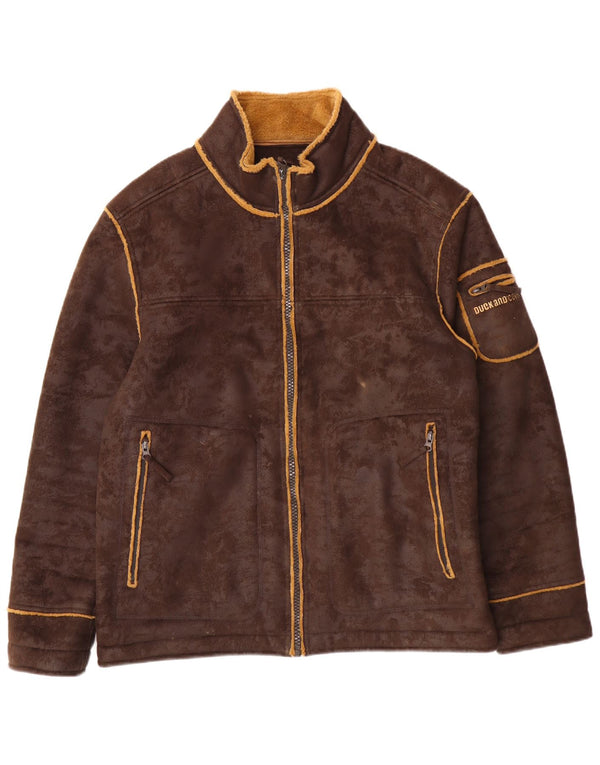 Kurtka męska Sherpa DUCK AND COVER UK 40, duża, brązowa, poliestrowa