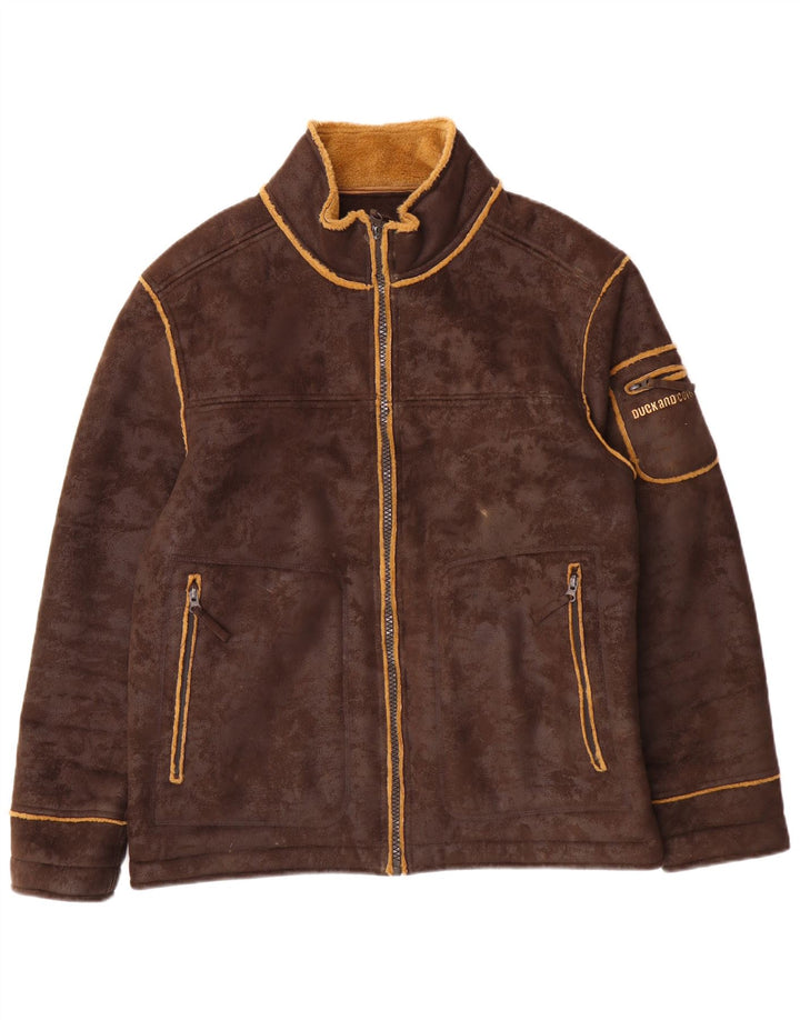 Kurtka męska Sherpa DUCK AND COVER UK 40, duża, brązowa, poliestrowa