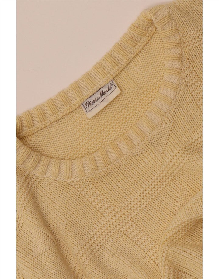 Męski sweter z okrągłym dekoltem w stylu VINTAGE, średniożółty