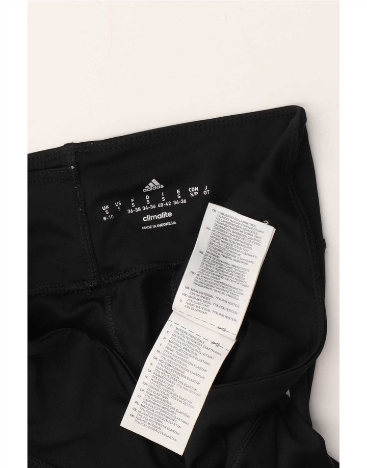 Damskie legginsy Adidas Climalite UK 8/10, małe, czarne, poliestrowe