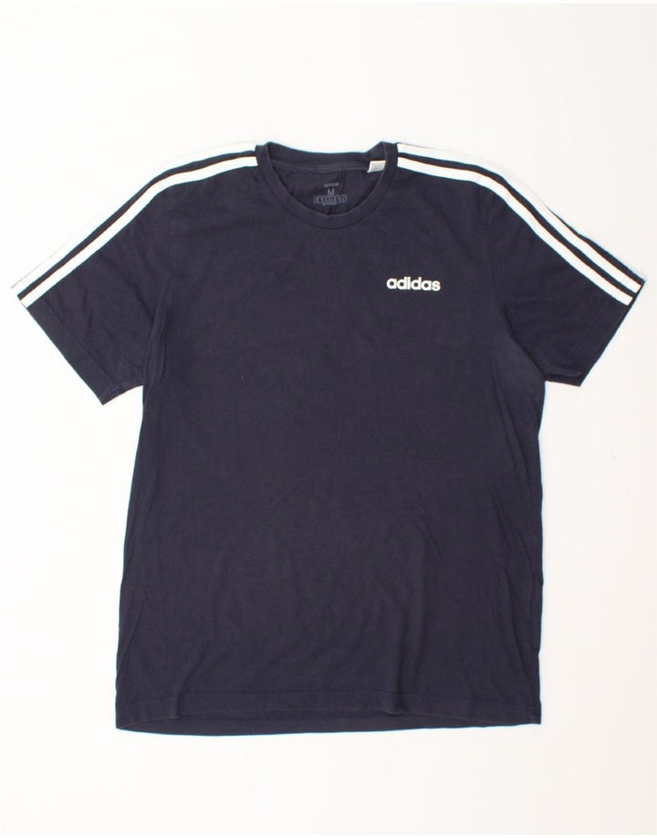 ADIDAS Mens T-Shirt Top Medium Navy Blue Cotton Vintage Adidas and Second-Hand Adidas from Messina Hembry 