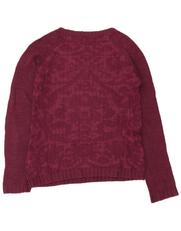 Damski sweter Fat Face z dekoltem w łódkę UK 8 Small Burgundy Paisley