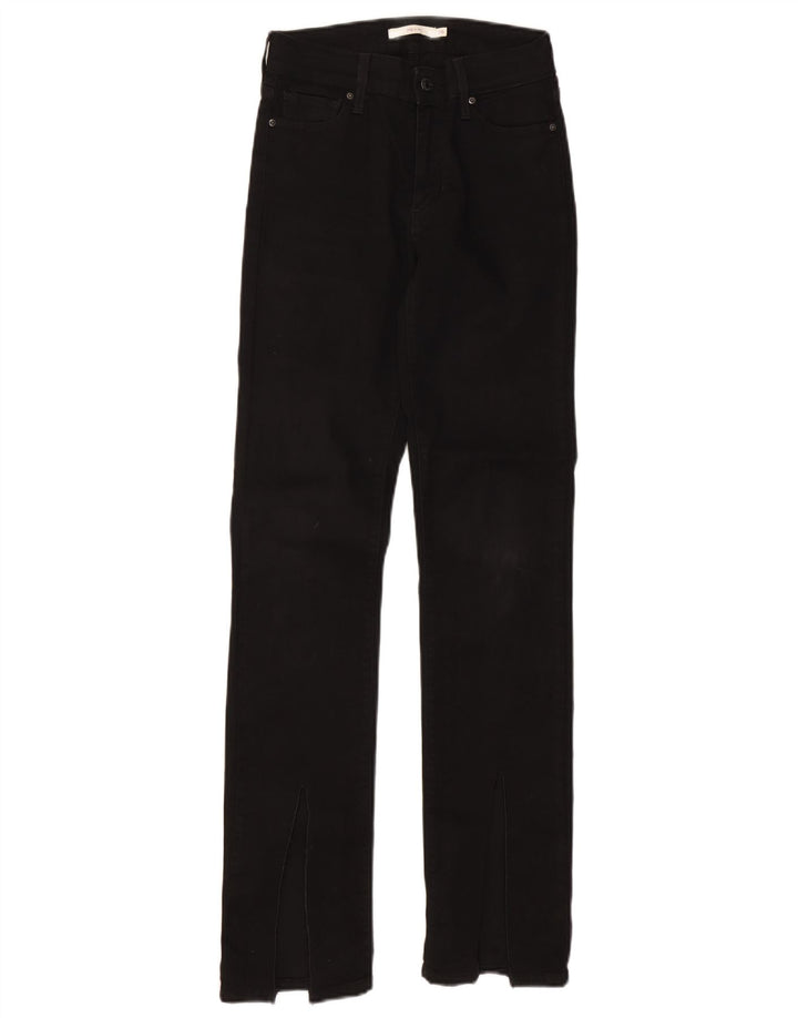 LEVI'S Womens 712 Slim Jeans W26 L32 Black Cotton